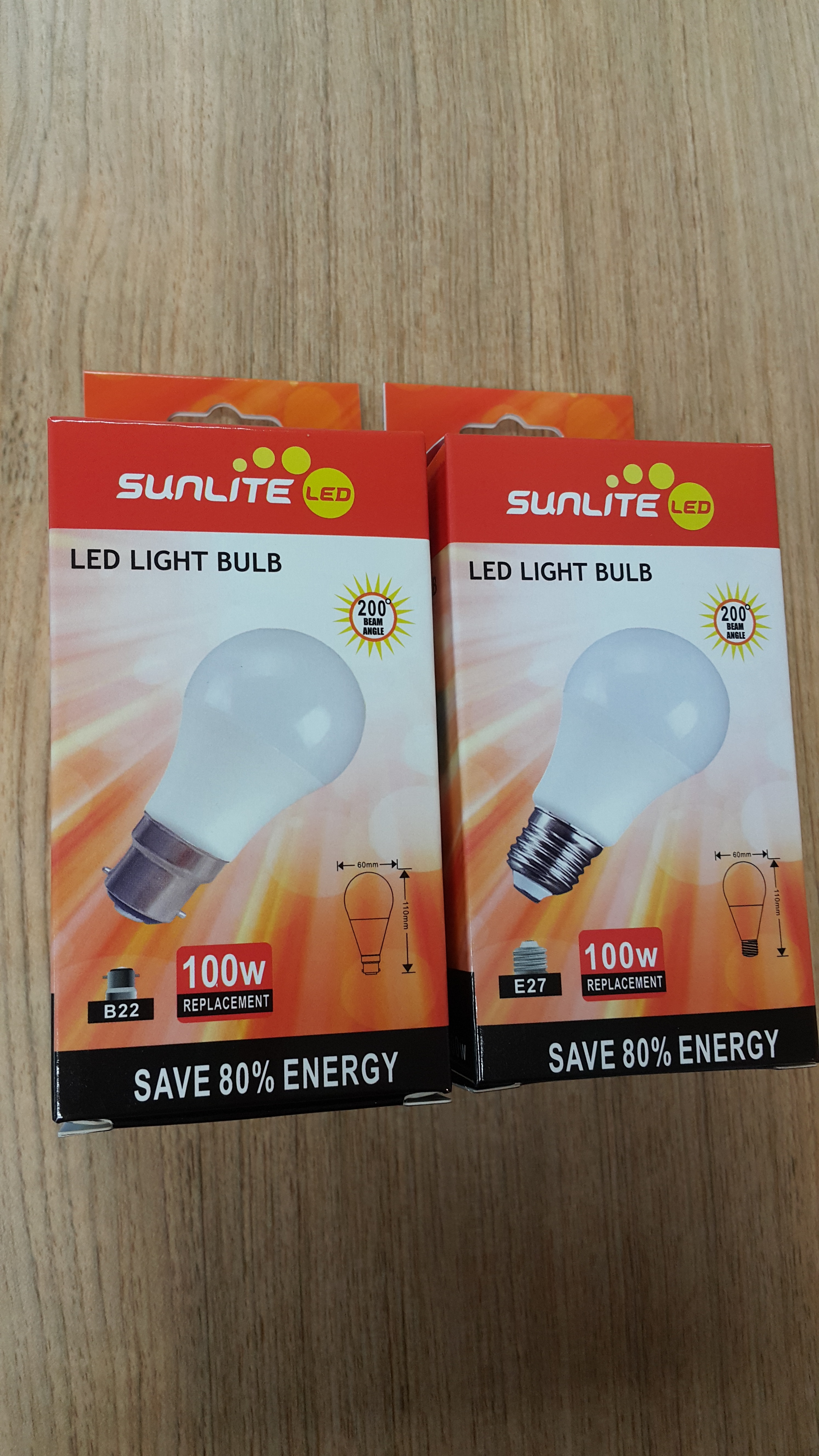 9Watt LED Bulbs Warm White -  ES & BC 